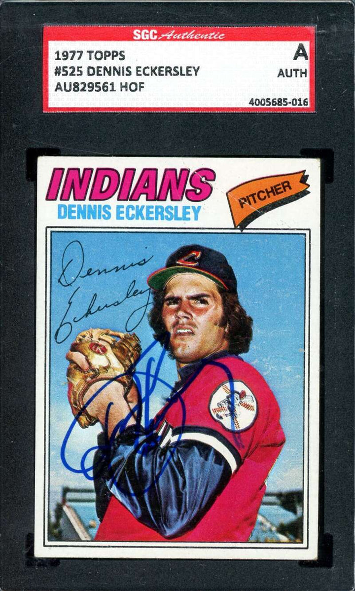 Dennis Eckersley SGC Coa Signed 1977 Topps Autograph