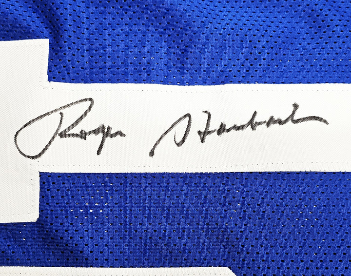 Dallas Cowboys Roger Staubach Signed Royal Blue Jersey Beckett Wit