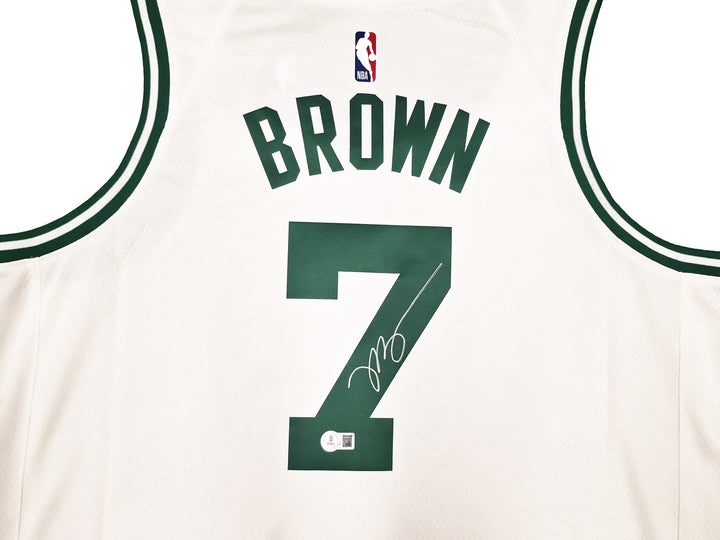 Celtics Jaylen Brown Auto White Nike Swingman Association Jersey Size 52 Beckett