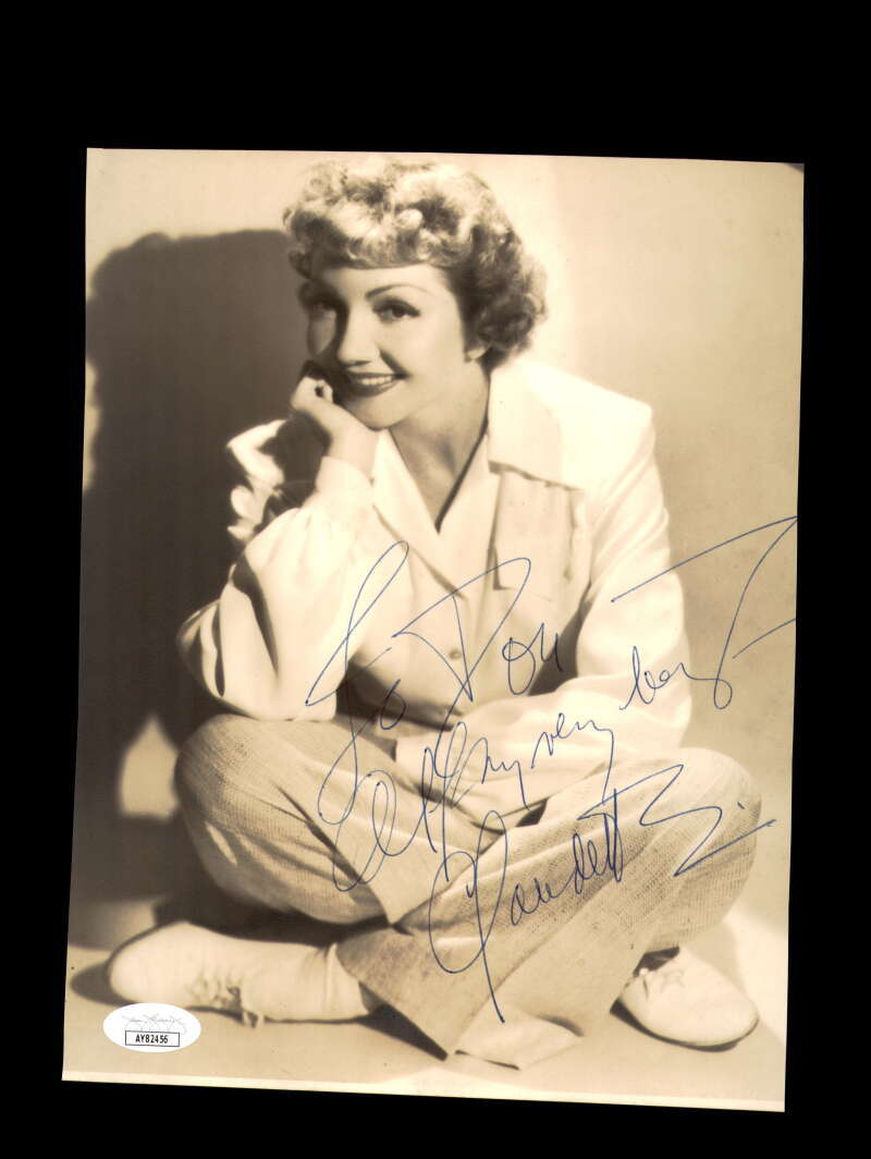 Claudette Colbert JSA Coa Autograph 8x10 Photograph Signed