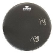 Joe Elliott Phil Collen Def Leppard Signed 15" Black Evans Drum Head JSA Holo