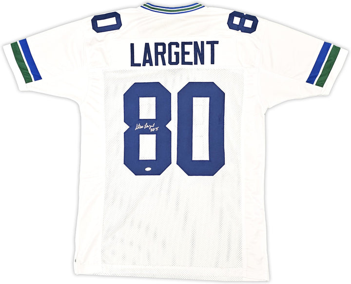 Seattle Seahawks Steve Largent Signed White Jersey "HOF 95" MCS Holo