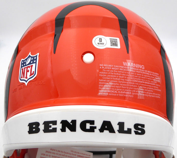 Ja'Marr Chase Signed Bengals Full Size Authentic Helmet Beckett Wit #3W056085