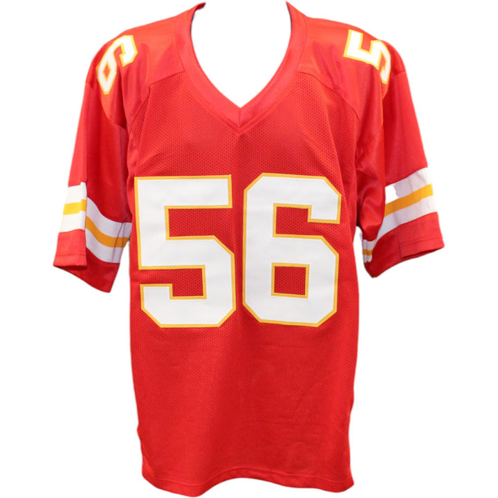 Derrick Johnson Autographed/Signed Pro Style Red Jersey BAS 45438