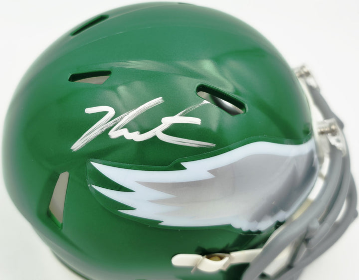 Jalen Carter Signed Eagles Kelly Green 2023 Alt Speed Mini Helmet JSA