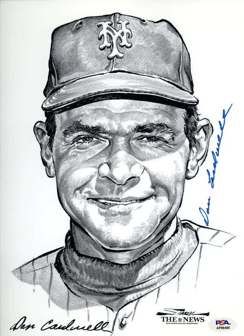 Don Cardwell PSA DNA Signed 1969 NY Mets Daily News Portfolio Photo Autograph