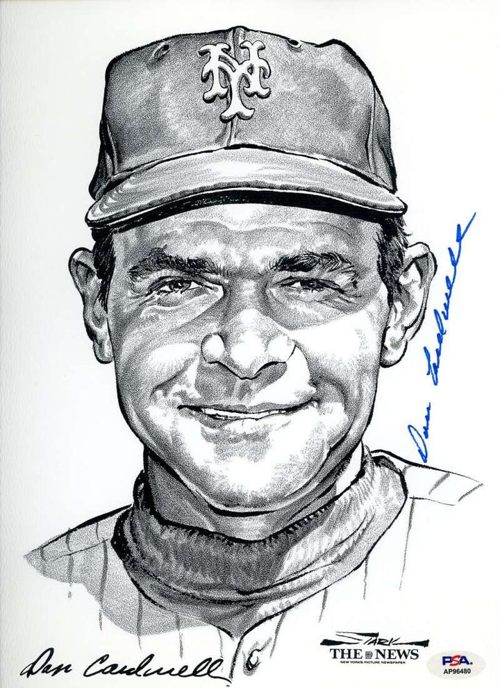 Don Cardwell PSA DNA Signed 1969 NY Mets Daily News Portfolio Photo Autograph