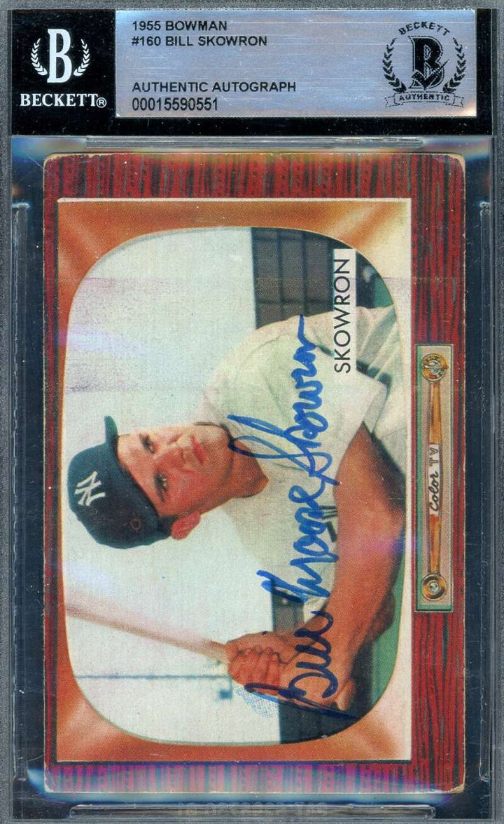 Bill Skowron Beckett BAS Signed 1955 Bowman Autograph