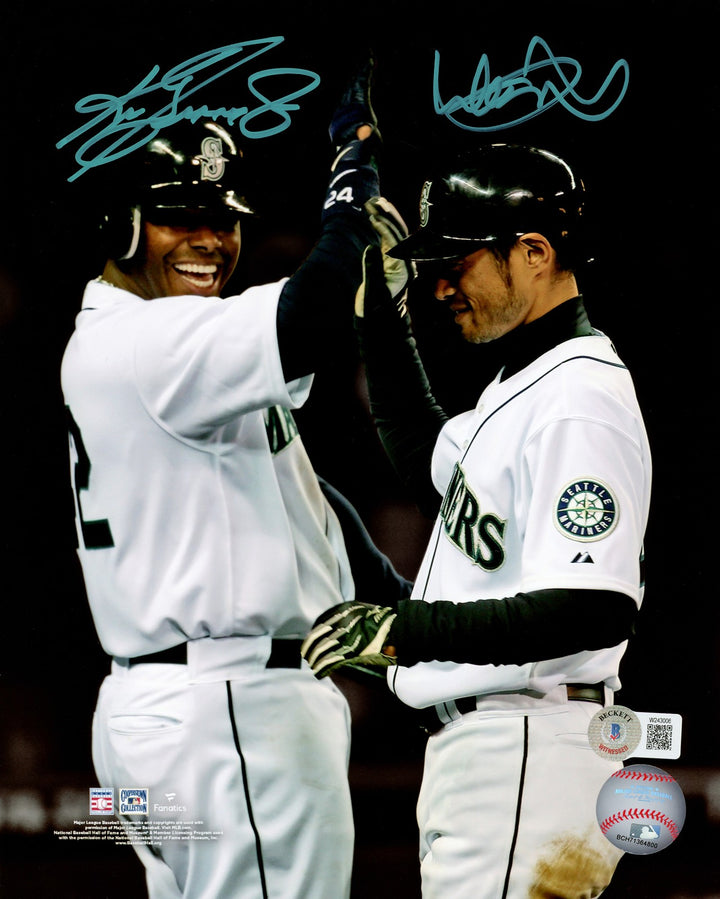 Ken Griffey Jr. & Ichiro Suzuki Signed 8x10 Photo Mariners Signed In Teal