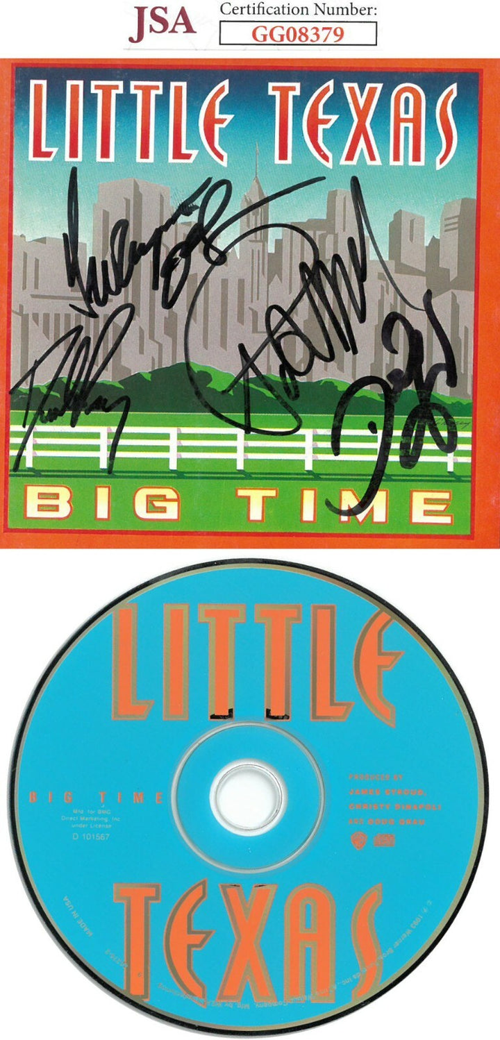 Little Texas Band signed 93 Big Time Album CD Cover w/ CD-5 sigs JSA Tim Rushlow