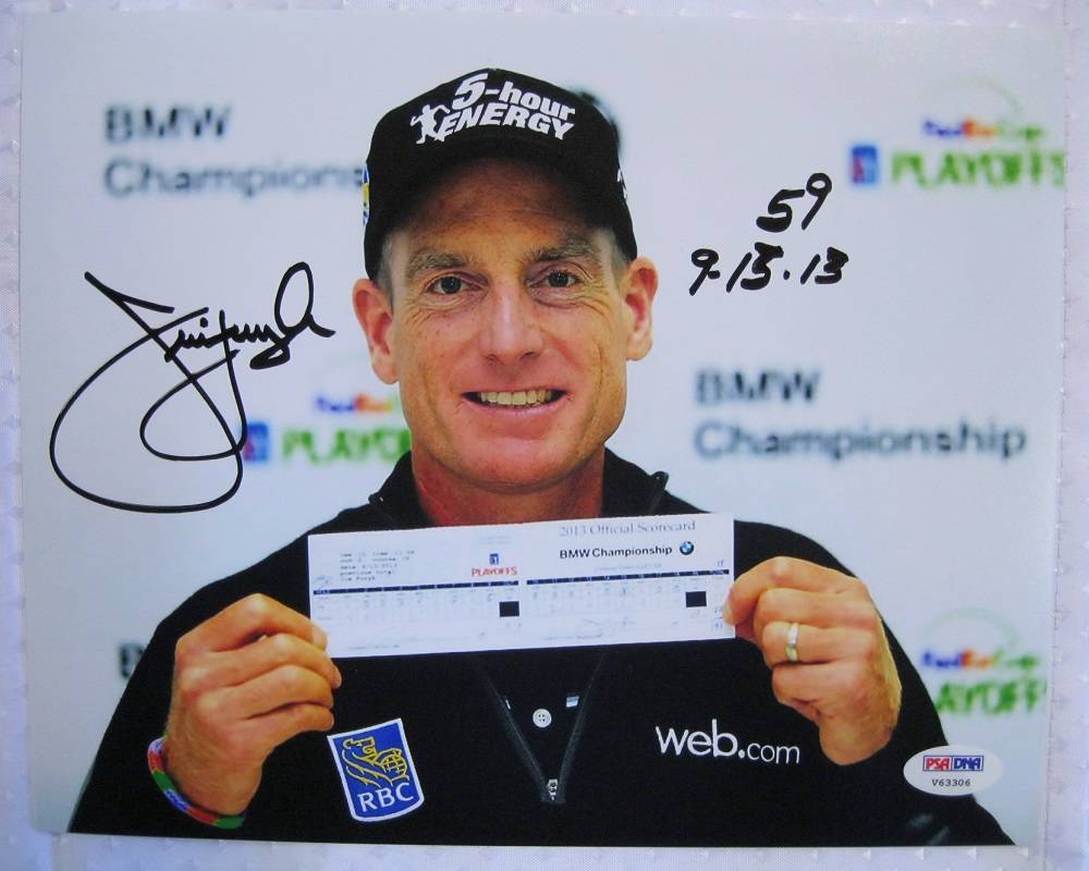Jim Furyk Signed +Inscribed "59, 9-13-13" Autographed 8x10 PGA Photo PSA/DNA COA