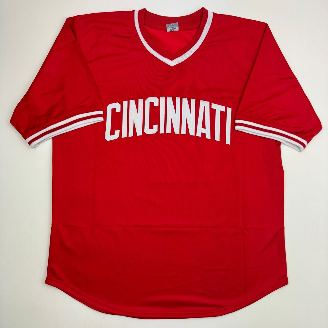 Autographed/Signed Chris Sabo Cincinnati Red Baseball Jersey JSA COA