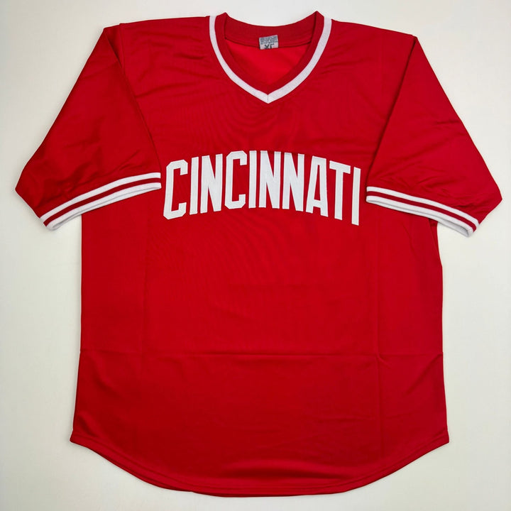 Autographed/Signed Chris Sabo Cincinnati Red Baseball Jersey JSA COA