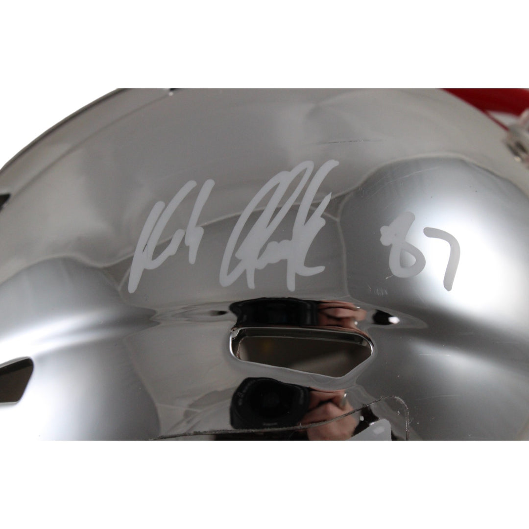 Rob Gronkowski Autographed New England Patriots Chrome Mini Helmet Beckett 54751