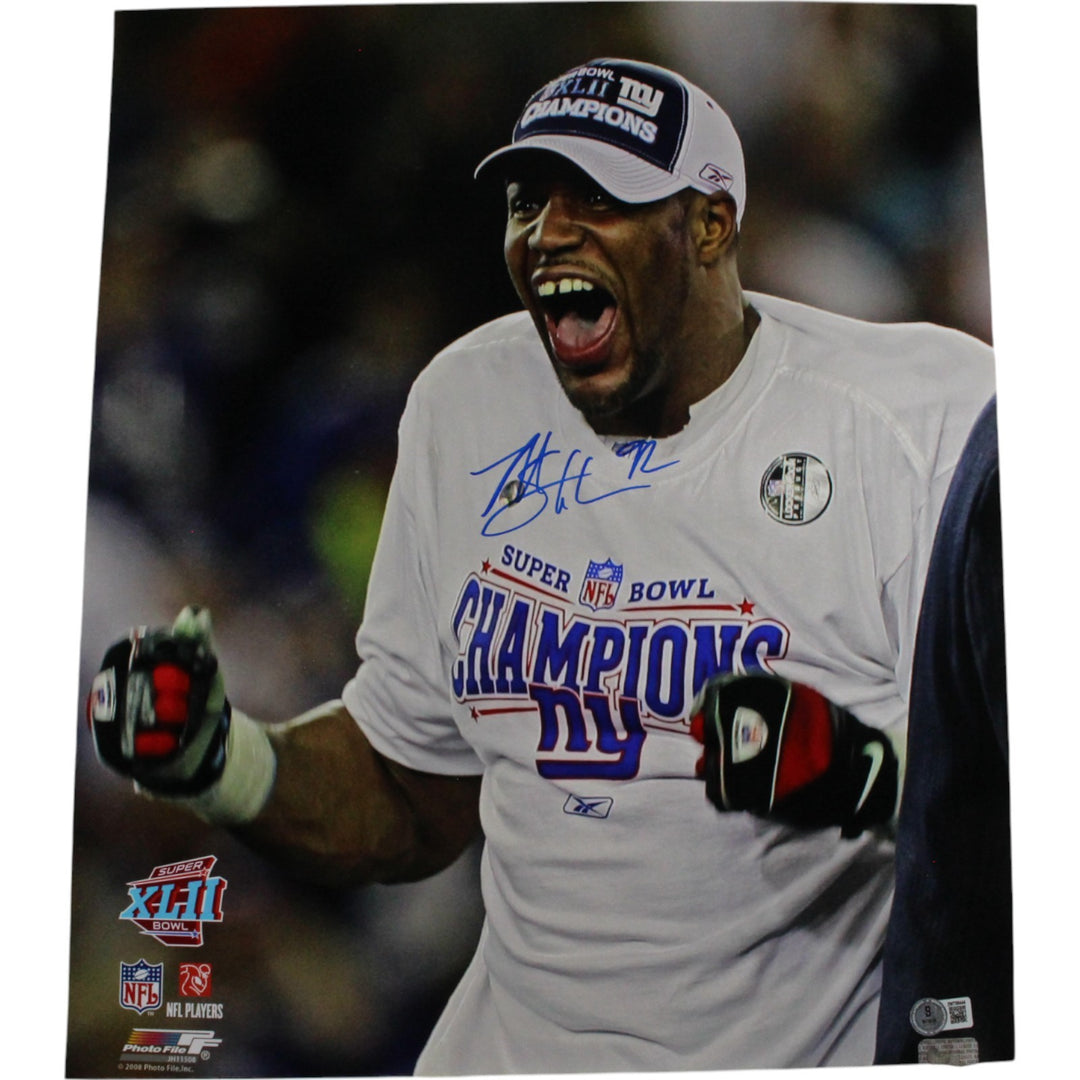 Michael Strahan Autographed/Signed New York Giants 16x20 Photo Beckett 49848