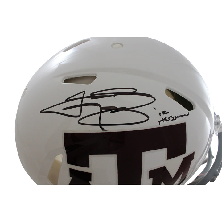 Johnny Manziel Autographed Texas A&M Authentic Helmet Heisman Beckett WIT 58250