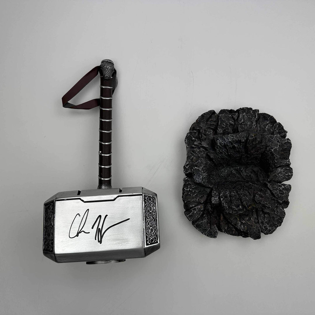 Autographed/Signed Chris Hemsworth Thor Mjolnir 17" Hammer Replica Beckett COA