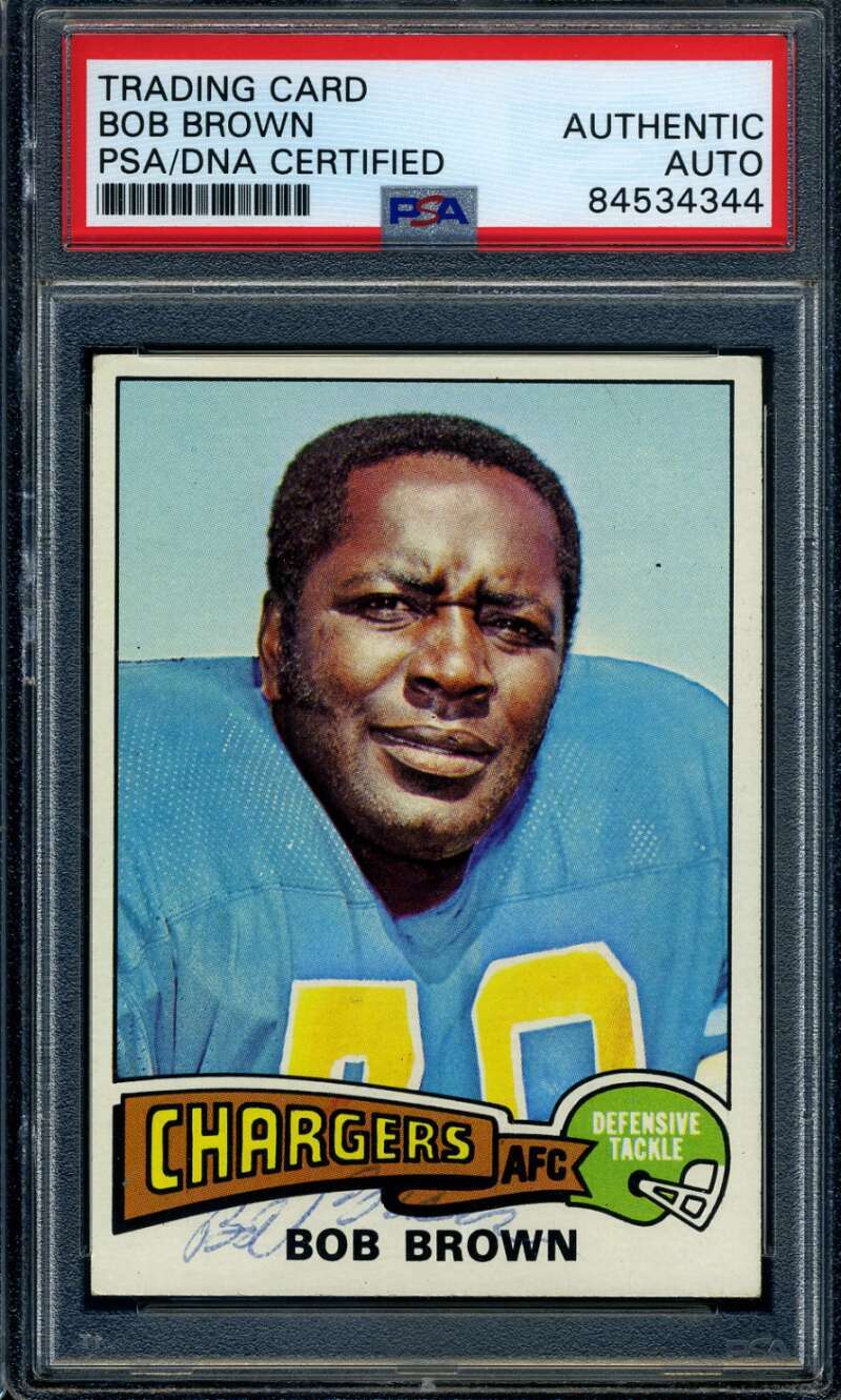 Bob Brown D.98 PSA DNA Coa Signed 1975 Topps Autograph