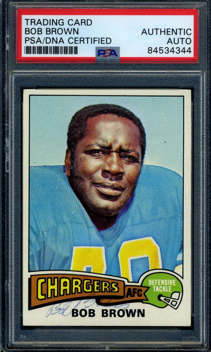 Bob Brown D.98 PSA DNA Coa Signed 1975 Topps Autograph