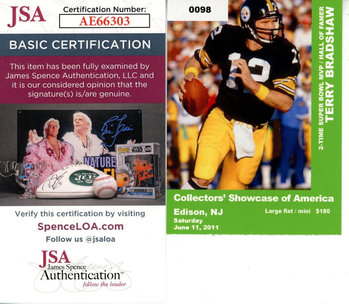 Bradshaw Wood Shell Blount Autographed Hall of Fame 1989 Program JSA 55065
