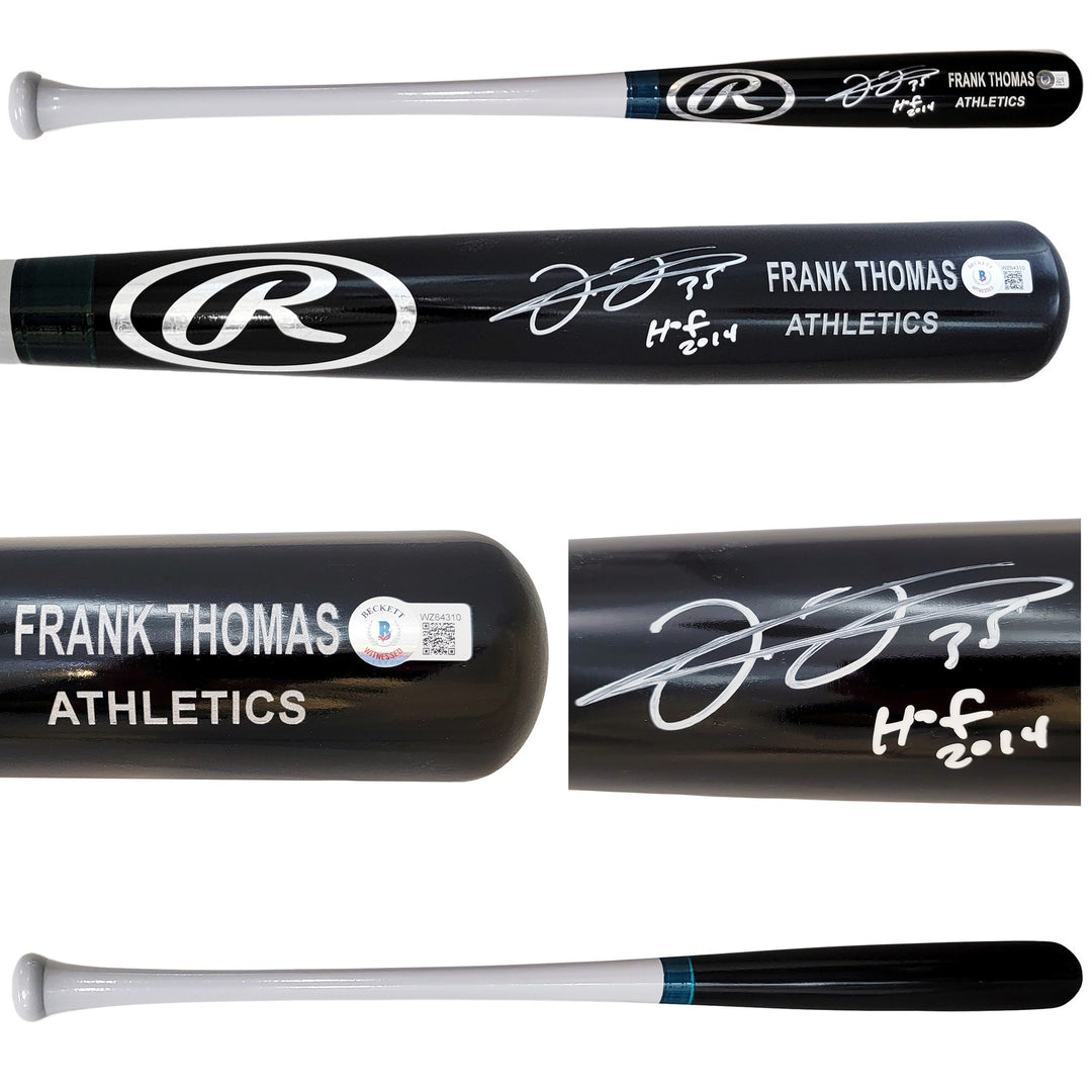 Frank Thomas Auto Black Rawlings Game Model Bat As Engraving HOF 2014 Beckett