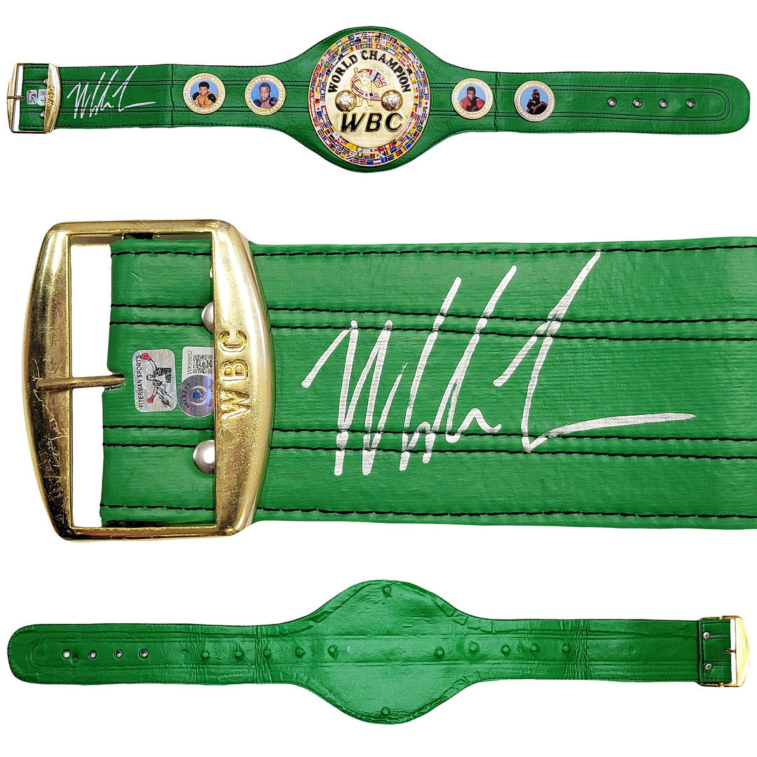 Mike Tyson Signed Green WBC World Championship Belt Beckett Witness