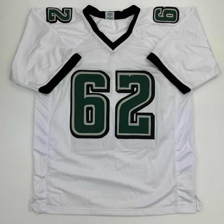Autographed/Signed Jason Kelce Philadelphia White Jersey PSA/DNA COA