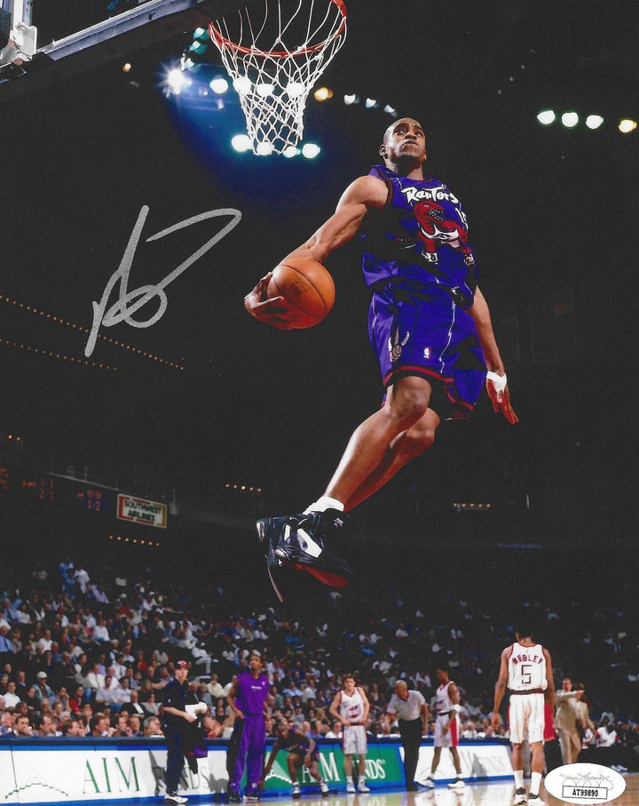 VINCE CARTER SIGNED AUTOGRAPHED TORONTO RAPTORS BASKETBALL 8X10 PHOTO JSA COA