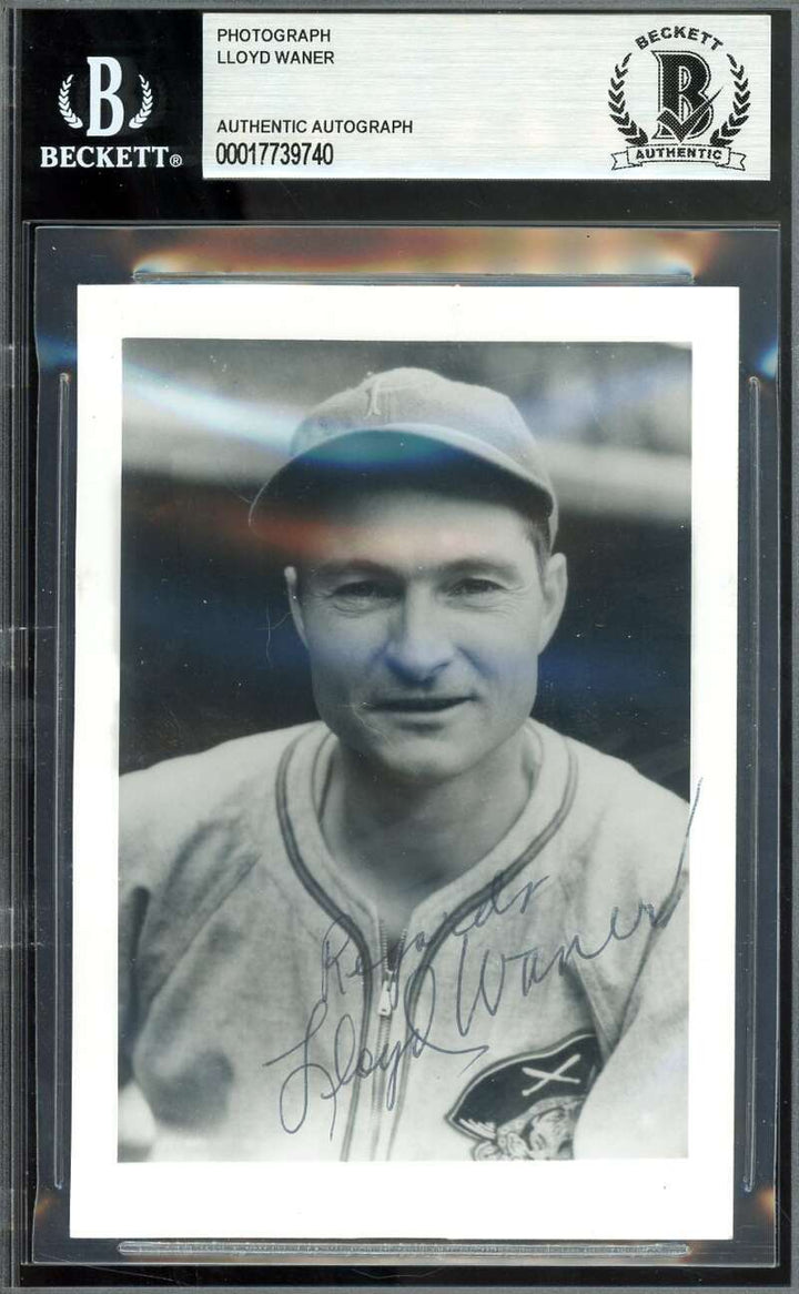 Lloyd Waner Beckett BAS Signed  Photo Pirates Autograph