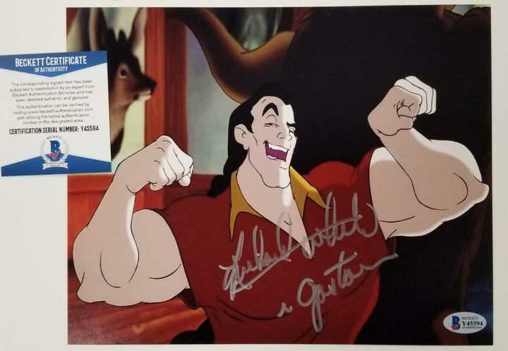 Richard White signed Beauty and the Beast 8x10 Photo 2 Disney Gaston ~ BAS COA
