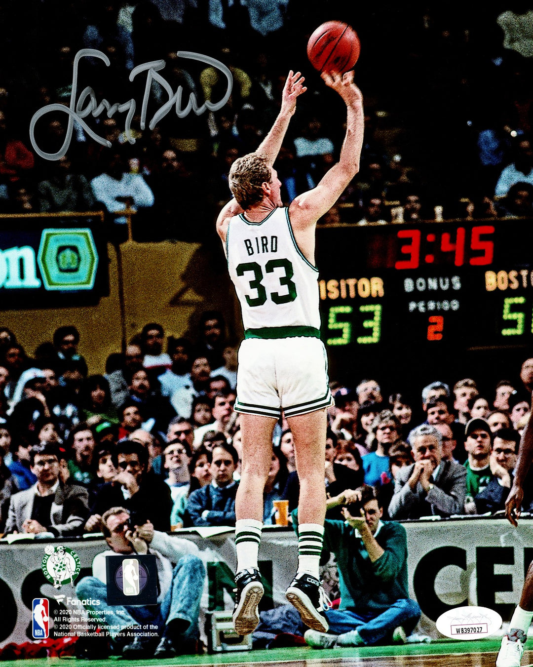 Larry Bird Signed Framed 8x10 Photo Boston Celtics JSA