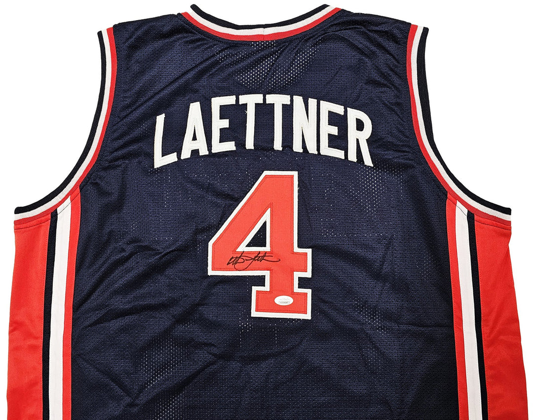 Team USA Christian Laettner Autographed Signed Blue Jersey JSA