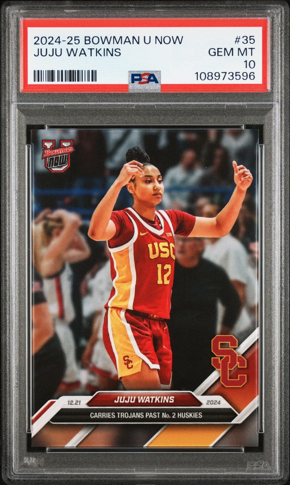 Graded 2024 Topps Bowman U Now JuJu Watkins #35 Rookie RC Card PSA 10