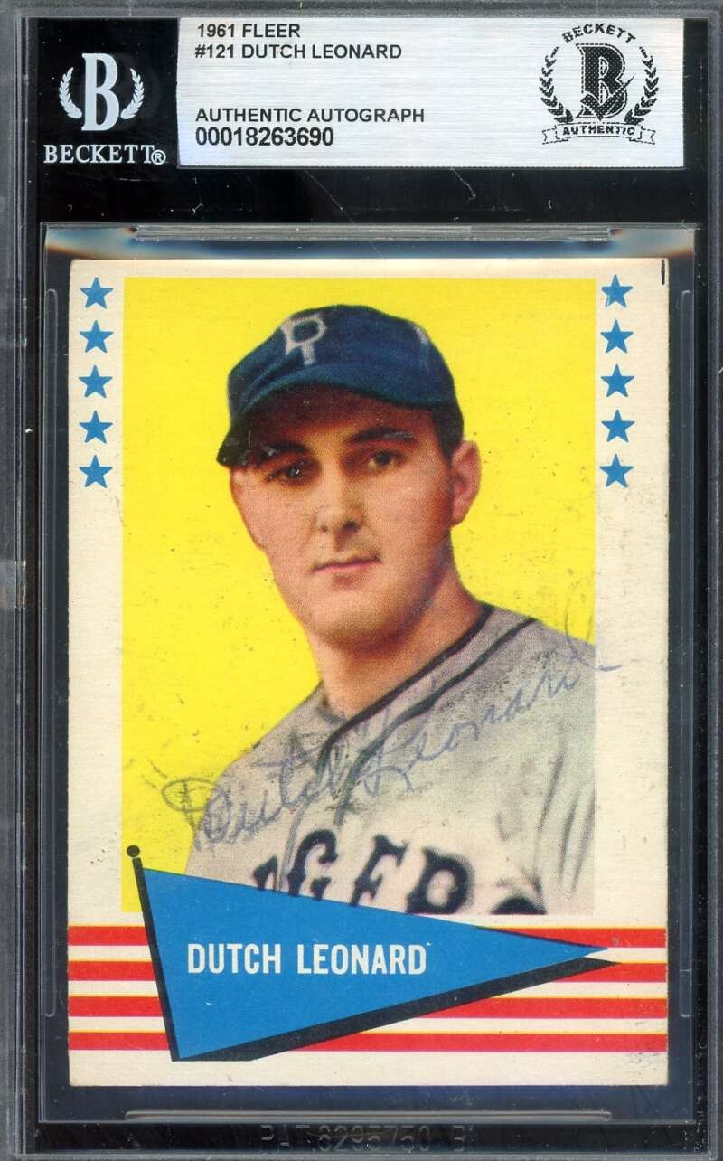 Dutch Leonard Beckett BAS Signed 1961 Fleer Autographed