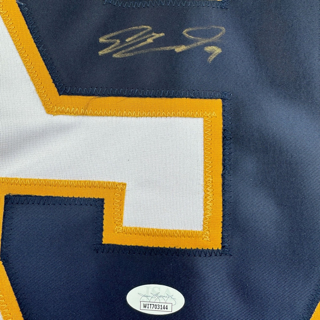 Autographed/Signed Sam Bennett Florida White Hockey Jersey JSA COA