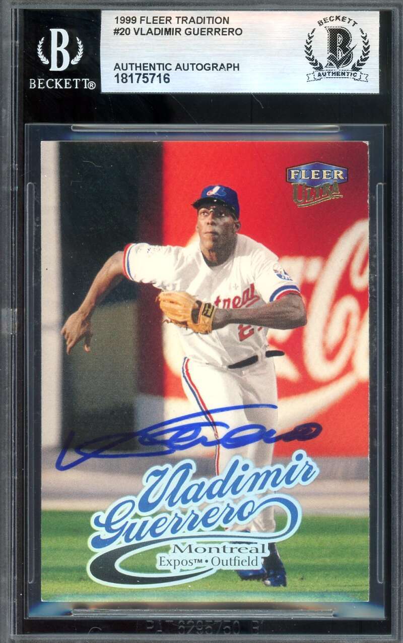 Vladimir Guerrero Beckett BAS Signed 1999 Fleer Tradition Autograph