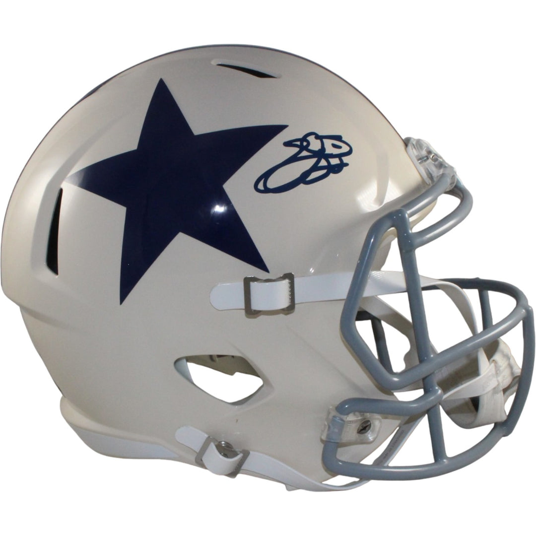 Emmitt Smith Autographed Dallas Cowboys F/S Retro Helmet Beckett Witness 55288
