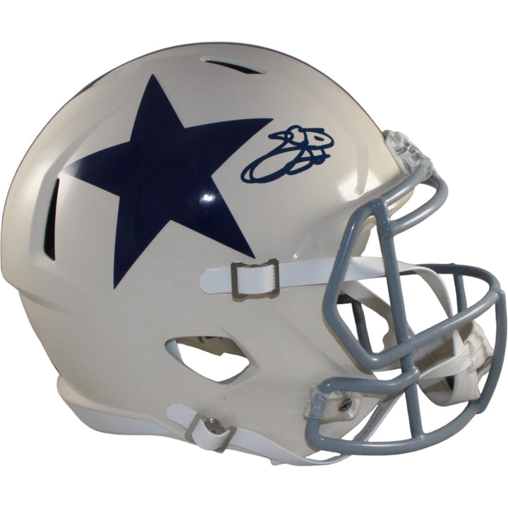 Emmitt Smith Autographed Dallas Cowboys F/S Retro Helmet Beckett Witness 55288