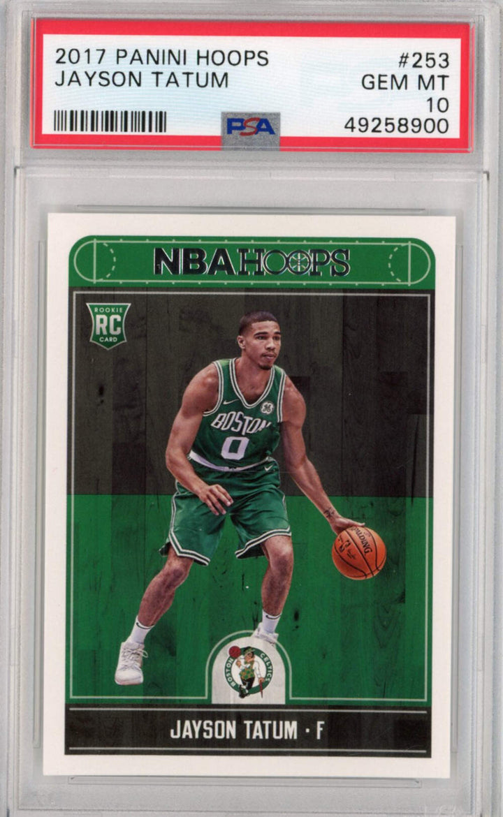 Graded 2017-18 Panini Hoops Jayson Tatum #253 Rookie RC Basketball Card PSA 10