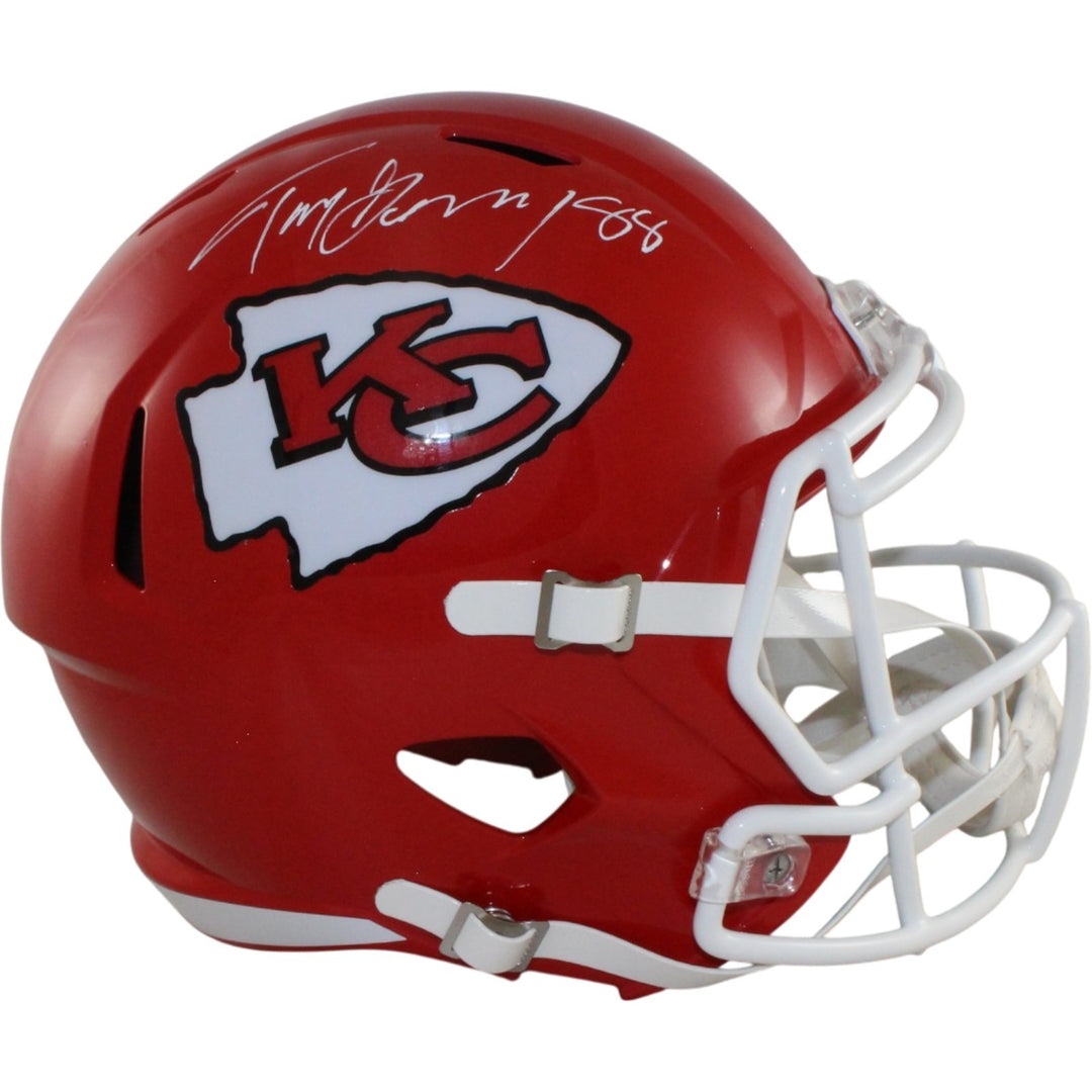 Tony Gonzalez Autographed Kansas City Chiefs F/S Helmet Beckett Witness 56411