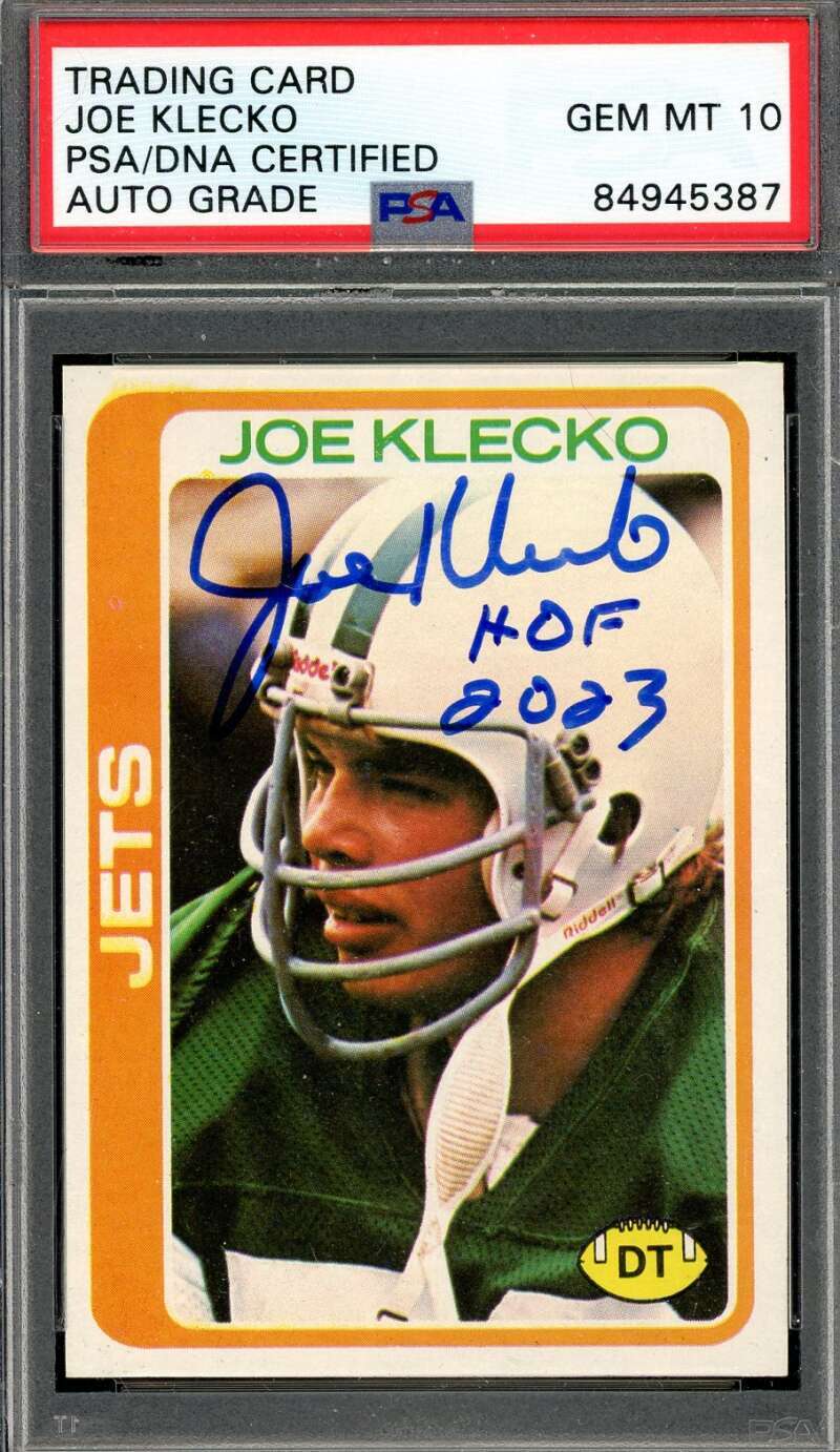 Joe Klecko Gem Mint 10 PSA DNA Signed 1978 Topps Rookie Jets Autograph