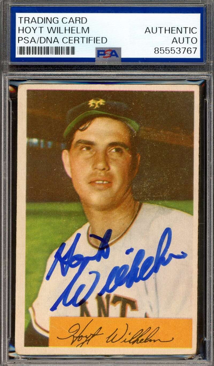 Hoyt Wilhelm PSA DNA Signed 1954 Bowman Autograph