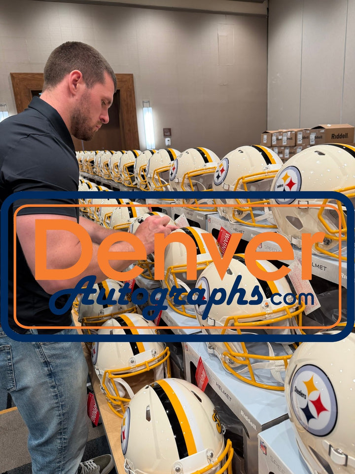 TJ Watt Autographed Pittsburgh Steelers Authentic Retro Helmet Beckett WIT 56207