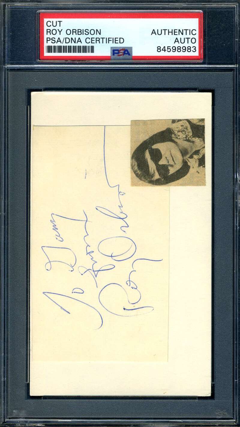 Roy Orbison PSA DNA Coa Signed 3x5 Index Card Cut Autograph