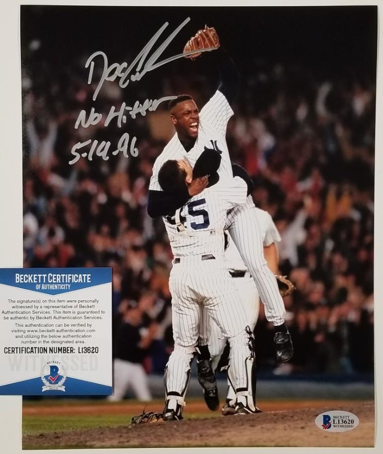 DOC GOODEN Signed 8x10 + "No Hitter 5-14-96" Inscription Photo 1~Beckett BAS COA
