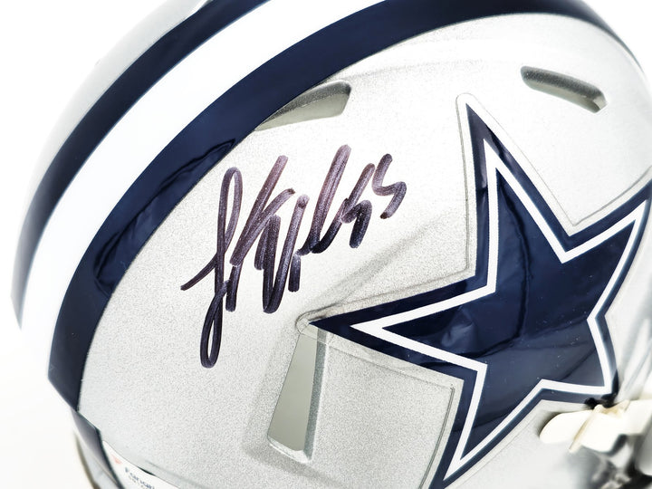 Leighton Vander Esch Signed Cowboys Silver Speed Mini Helmet Fanatics Holo