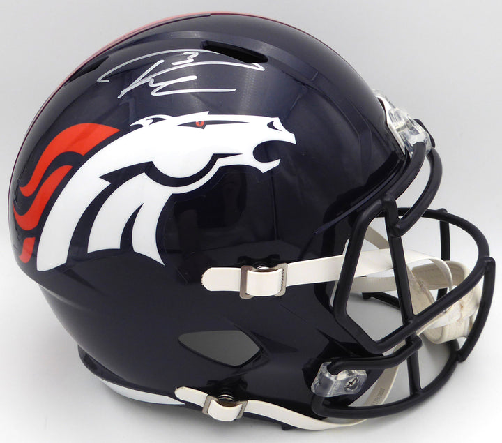 Russell Wilson Auto Signed Blue Full Size Replica Helmet Broncos Fanatics Holo