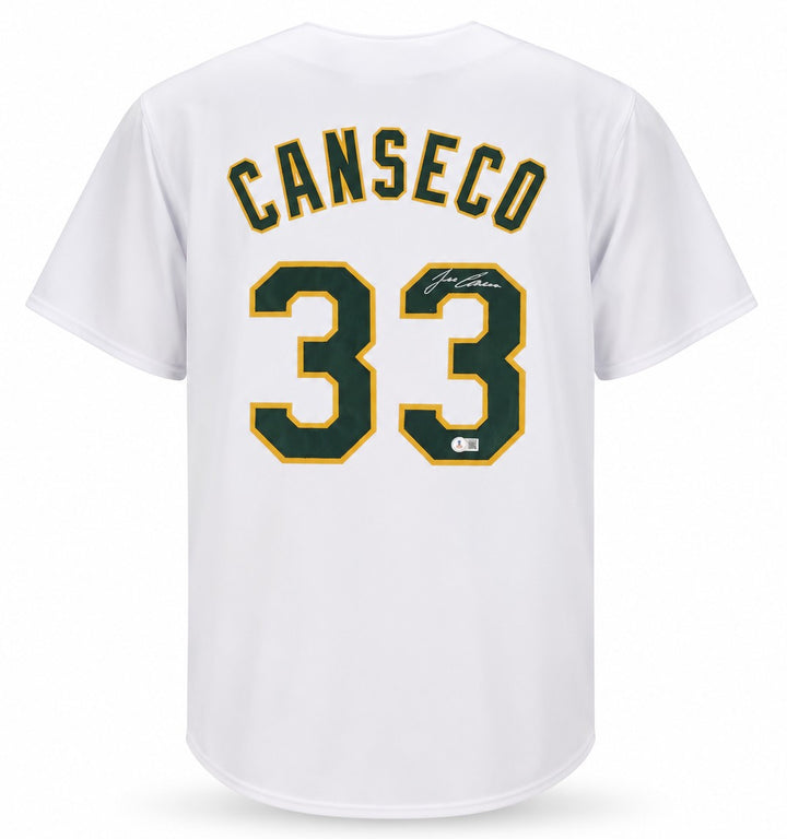 Oakland A's Jose Canseco Signed White Jersey Beckett BAS Witness