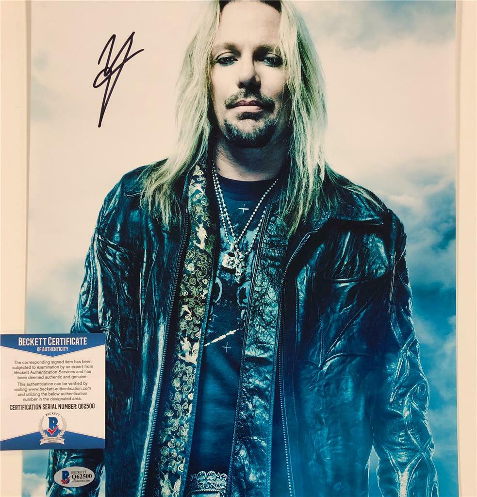 Motley Crue lead singer Vince Neil signed 11x14 photo A ~ Beckett BAS COA