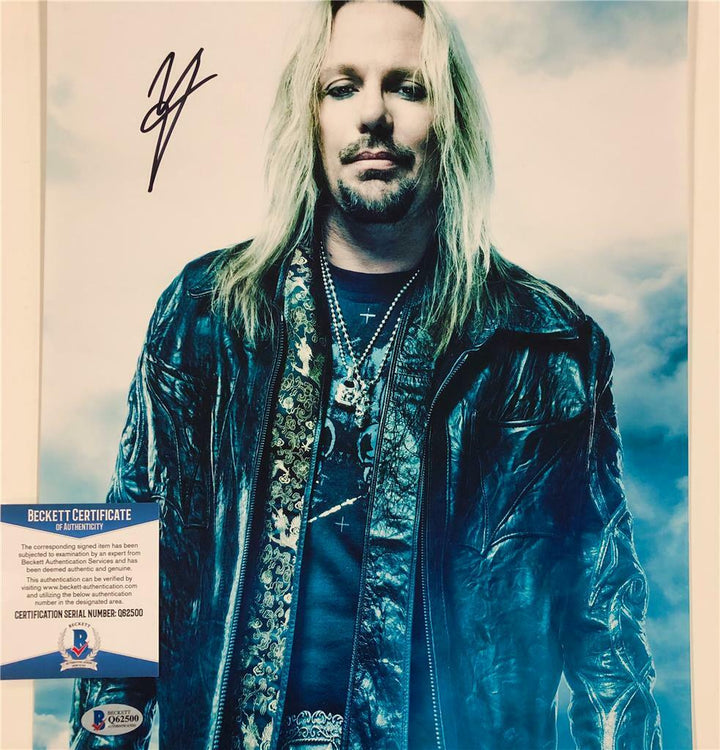 Motley Crue lead singer Vince Neil signed 11x14 photo A ~ Beckett BAS COA